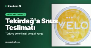 Tekirdağ'a Snus Teslimatı